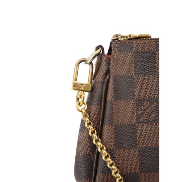 Louis Vuitton Damier Ebene Eva Clutch w/ Gold Chain - Picture 4 of 10
